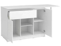 Keukeneiland Met 2 Deuren, 1 Lade En 2 Nissen - Wit - Tunori-Vente-unique Clearance