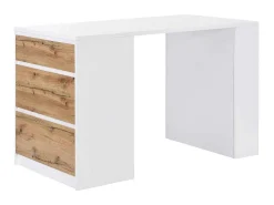 Keukeneiland Met 3 Lades En 8 Nissen Van Mdf - Licht Naturel En Wit - Palestrina-Vente-unique
