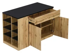 Keukeneiland Met Opbergruimte - Zwart En Naturel - Meili-Vente-unique Online