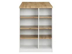 Keukeneiland Met Opbergruimte Meili - Wit En Eiken-Vente-unique Discount