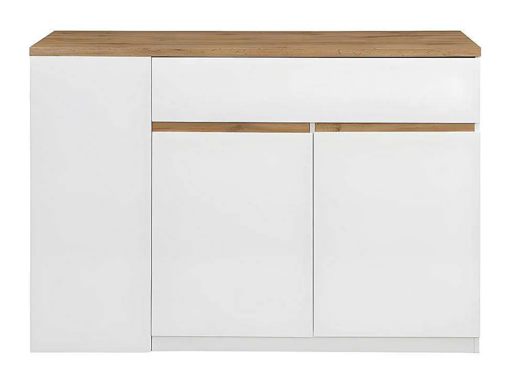 Keukeneiland Met Opbergruimte Meili - Wit En Eiken-Vente-unique Discount