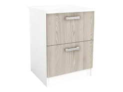 Keukenkast Trattoria - 1 Laag Meubel En 1 Hoog Meubel - Eiken En Wit-Vente-unique Outlet