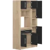 Keukenmeubel Mady - 5 Kasten En 1 Lade - Zwart & Eiken-Vente-unique Outlet