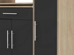 Keukenmeubel Mady - 5 Kasten En 1 Lade - Zwart & Eiken-Vente-unique Outlet