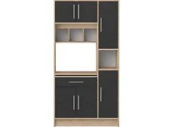 Keukenmeubel Mady - 5 Kasten En 1 Lade - Zwart & Eiken-Vente-unique Outlet