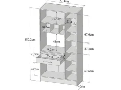 Keukenmeubel Mady - 5 Kasten & 1 Lade - Wit En Eiken-Vente-unique