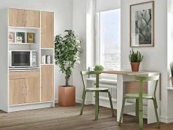 Keukenmeubel Mady - 5 Kasten & 1 Lade - Wit En Eiken-Vente-unique