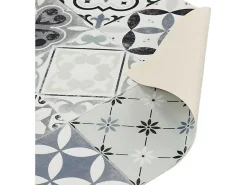 Keukentapijt Van Vinyl Met Vloertegelmotief Mosai - 49,5 X 83 Cm - Zwart En Wit-OZAIA New