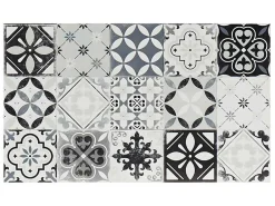 Keukentapijt Van Vinyl Met Vloertegelmotief Mosai - 49,5 X 83 Cm - Zwart En Wit-OZAIA New