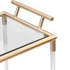 Keukentrolley Met Twee Bladen In Gehard Glas En Metaal - Transparant En Goudkleurig - Orula-Vente-unique Outlet