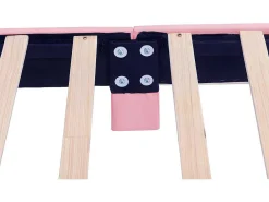 Kinderbed 140X200Cm Met Gewatteerde Rugleuning In Kunstleer - Lattenbodem - Roze-ModernLuxe Hot