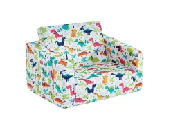Kinderfauteuil Van Fluweel Met Dinosaurus Motieven - Wit - Almagro-Vente-unique Best