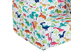 Kinderfauteuil Van Fluweel Met Dinosaurus Motieven - Wit - Almagro-Vente-unique Best