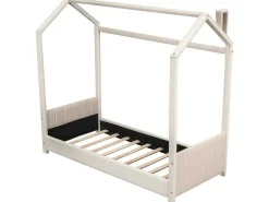 Kinderhutbed 90X200Cm In Fluweel - Lattenbodem - Beige-ModernLuxe New