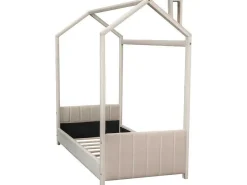 Kinderhutbed 90X200Cm In Fluweel - Lattenbodem - Beige-ModernLuxe New