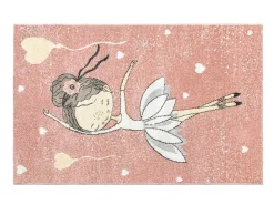 Kindertapijt Ballerina - Polypropyleen - 100 X 150 Cm - Roze En Beige-OZAIA Outlet