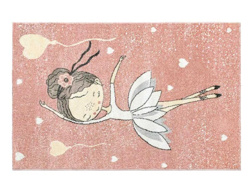 Kindertapijt Ballerina - Polypropyleen - 100 X 150 Cm - Roze En Beige-OZAIA Outlet