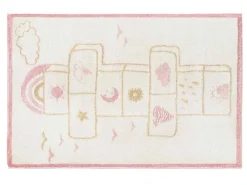 Kindertapijt Hinkelbaan Funny - Polypropyleen - 100 X 150 Cm - Beige En Roze-OZAIA New