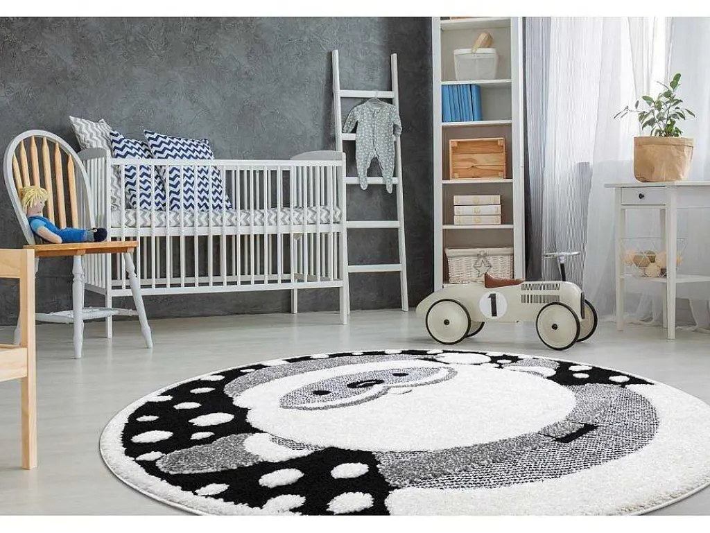 Kindertapijt Joy Rond , Santa Sinterklaas Voor Kinderen - Structuree Cercle 140 Cm-RugsX Hot
