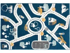 Kindertapijt Roady - Polypropyleen - 100 X 150 Cm - Blauw, Beige En Geel-OZAIA Best