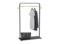 Kledingrek Selin - L90 Cm - Zwart Metaal En Beukenhout-Vente-unique New