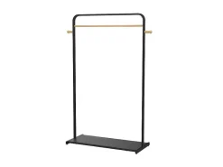Kledingrek Selin - L90 Cm - Zwart Metaal En Beukenhout-Vente-unique New