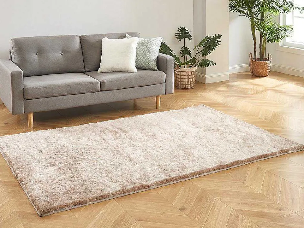 Kleed Shaggy Dolce Taupe Met Beige Weerschijn - Polyester - 120*170 Cm-OZAIA Best