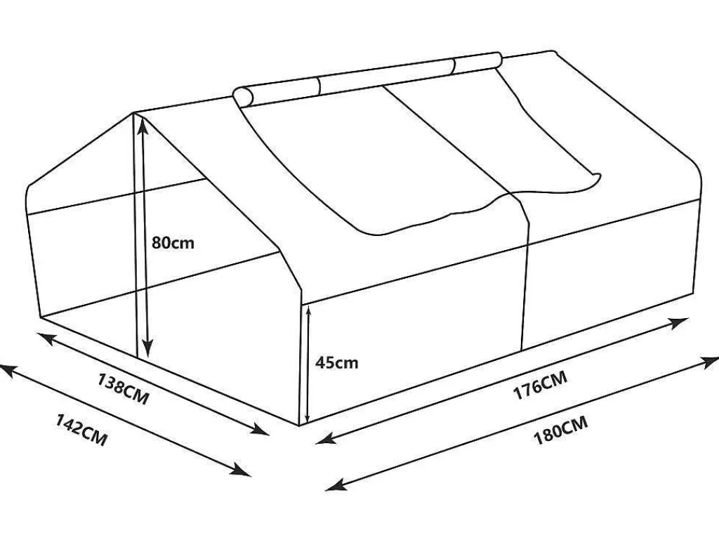 Kleine Tuinkas Gentiane 2,56 M - L180 X B142 X H80 Cm-EXPERTLAND Best
