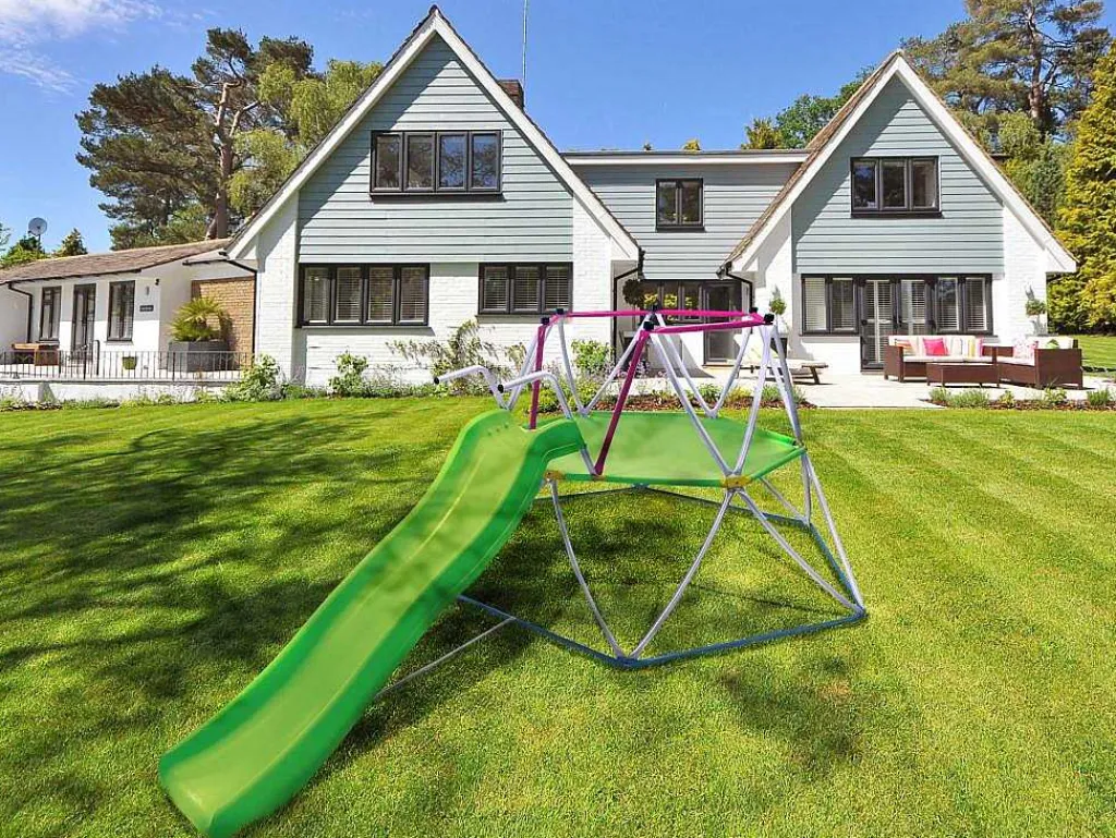 Klimkoepel Met Glijbaan Van Groen Staal 3,26 M - Sedoni-Vente-unique