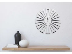 Klok Geometrisch 2, Wit, Zwart, 50X1,5X50 Cm,-EPIKASA Outlet
