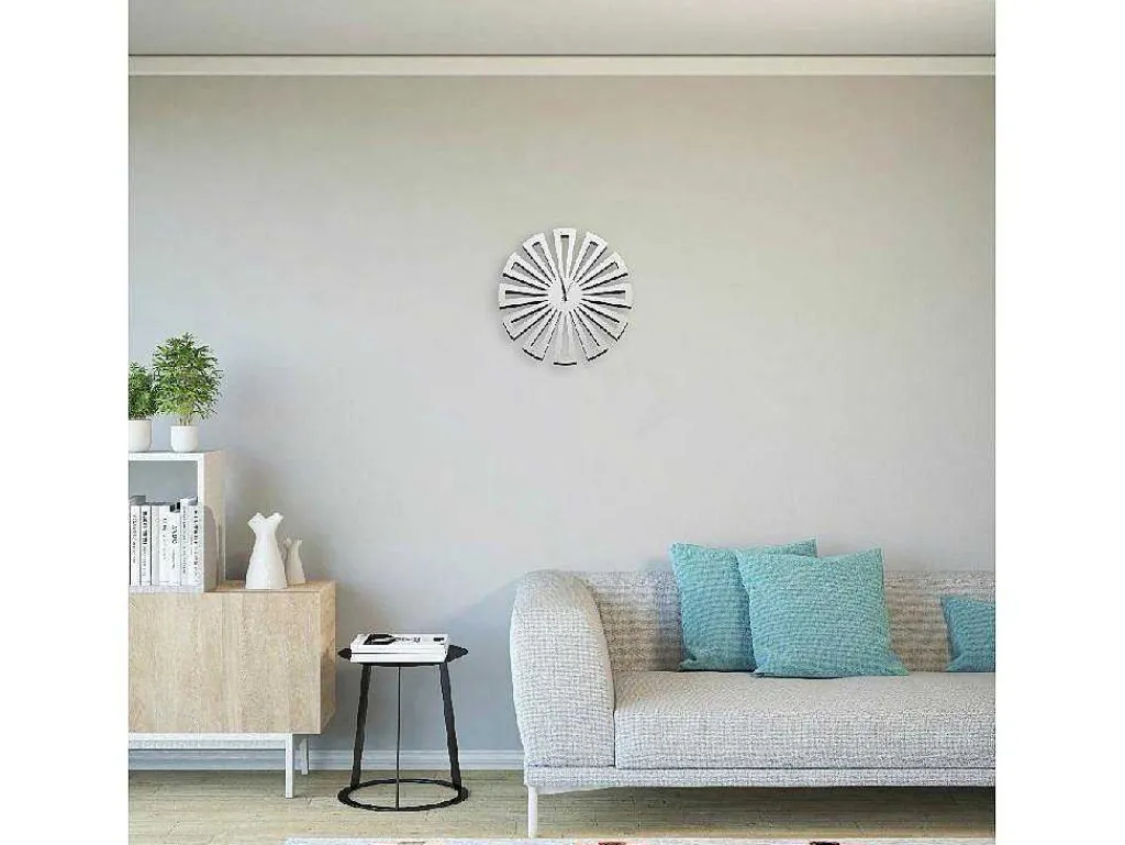 Klok Geometrisch 2, Wit, Zwart, 50X1,5X50 Cm,-EPIKASA Outlet