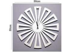 Klok Geometrisch 2, Wit, Zwart, 50X1,5X50 Cm,-EPIKASA Outlet