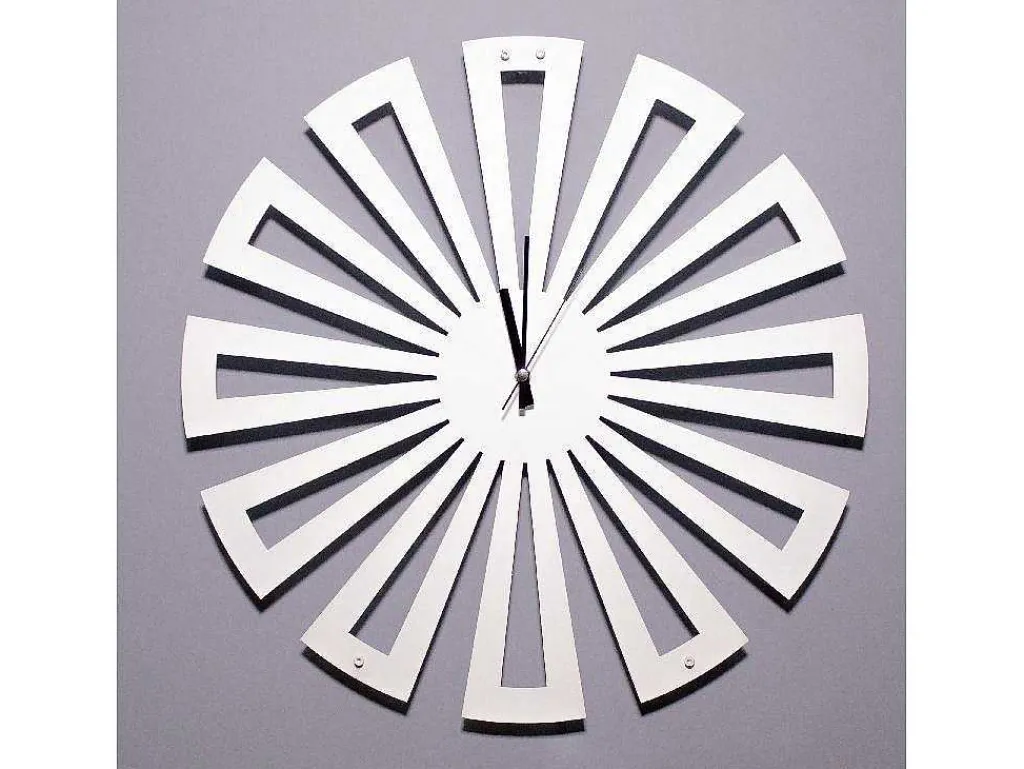 Klok Geometrisch 2, Wit, Zwart, 50X1,5X50 Cm,-EPIKASA Outlet