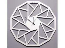 Klok Geometrisch 1, Wit, Zwart, 50X1,5X50 Cm,-EPIKASA Outlet