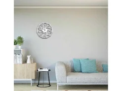 Klok Geometrisch 1, Wit, Zwart, 50X1,5X50 Cm,-EPIKASA Outlet