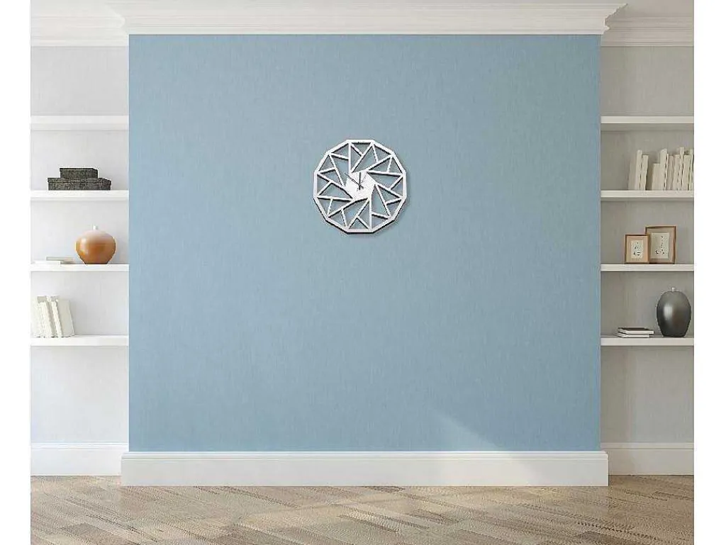 Klok Geometrisch 1, Wit, Zwart, 50X1,5X50 Cm,-EPIKASA Outlet