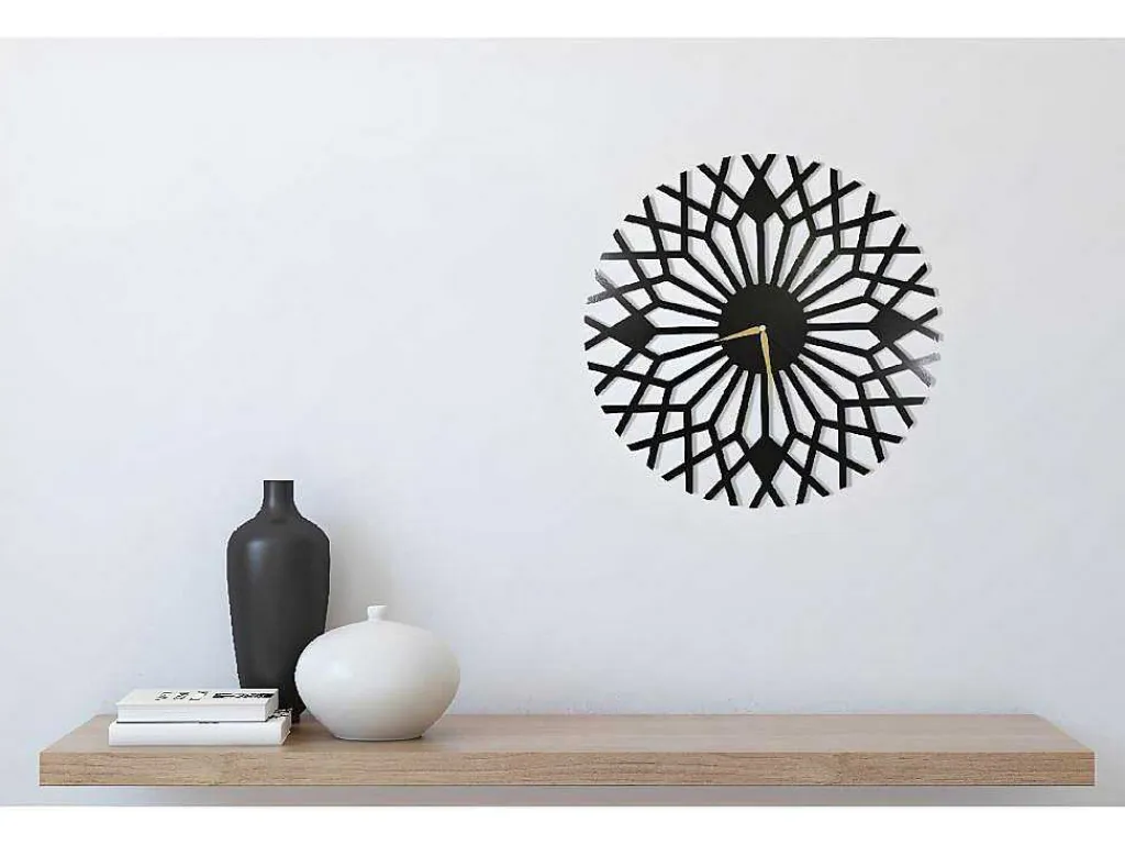 Klok Geometrisch 3, Zwart, 50X1,5X50 Cm,-EPIKASA Online