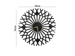 Klok Geometrisch 3, Zwart, 50X1,5X50 Cm,-EPIKASA Online