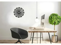 Klok Geometrisch 6, Zwart, Zilver, 50X1,5X50 Cm,-EPIKASA Sale