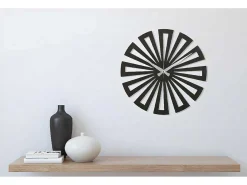 Klok Geometrisch 6, Zwart, Zilver, 50X1,5X50 Cm,-EPIKASA Sale