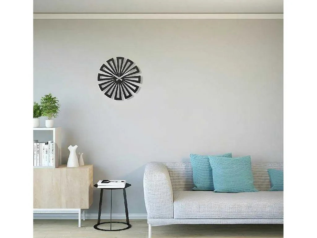 Klok Geometrisch 6, Zwart, Zilver, 50X1,5X50 Cm,-EPIKASA Sale