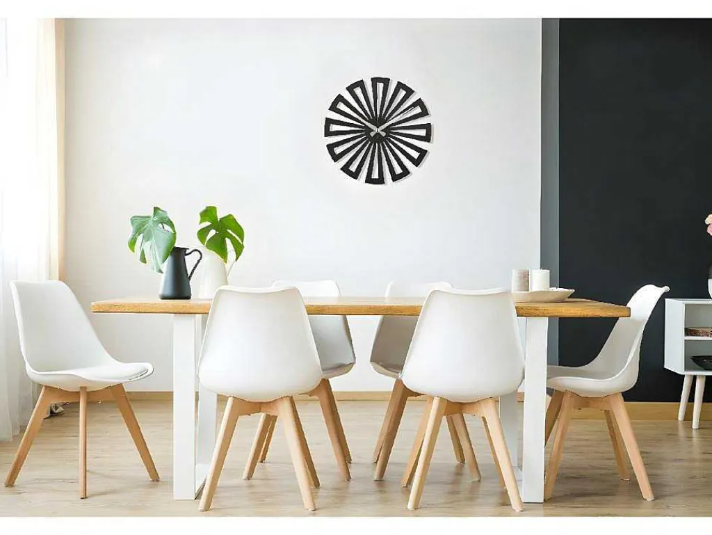 Klok Geometrisch 6, Zwart, Zilver, 50X1,5X50 Cm,-EPIKASA Sale