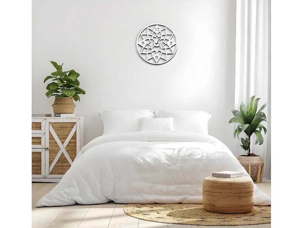 Klok Geometrisch, Wit, Zwart, 50X1,5X50 Cm,-EPIKASA Discount