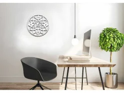 Klok Geometrisch, Wit, Zwart, 50X1,5X50 Cm,-EPIKASA Discount