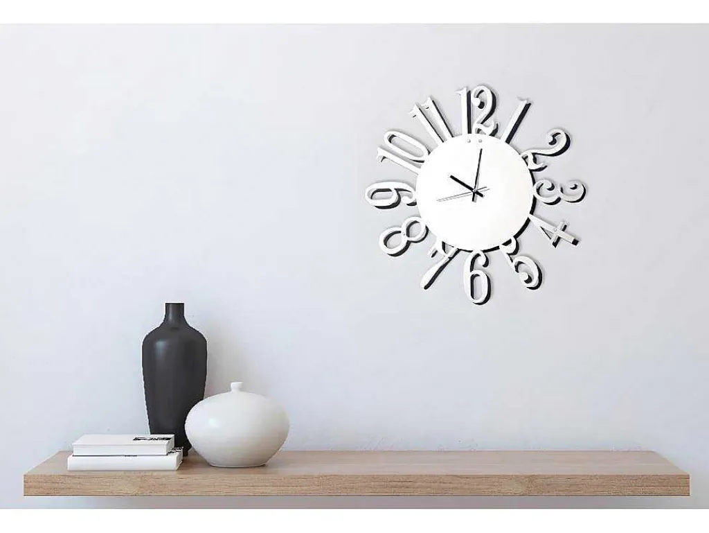 Klok Numbers 1, Wit, Zwart, 50X1,5X50 Cm,-EPIKASA Discount