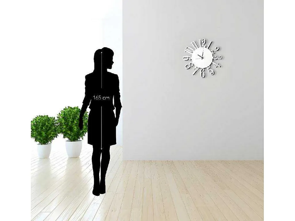 Klok Numbers 1, Wit, Zwart, 50X1,5X50 Cm,-EPIKASA Discount