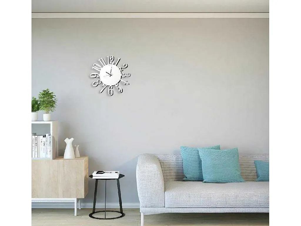 Klok Numbers 1, Wit, Zwart, 50X1,5X50 Cm,-EPIKASA Discount