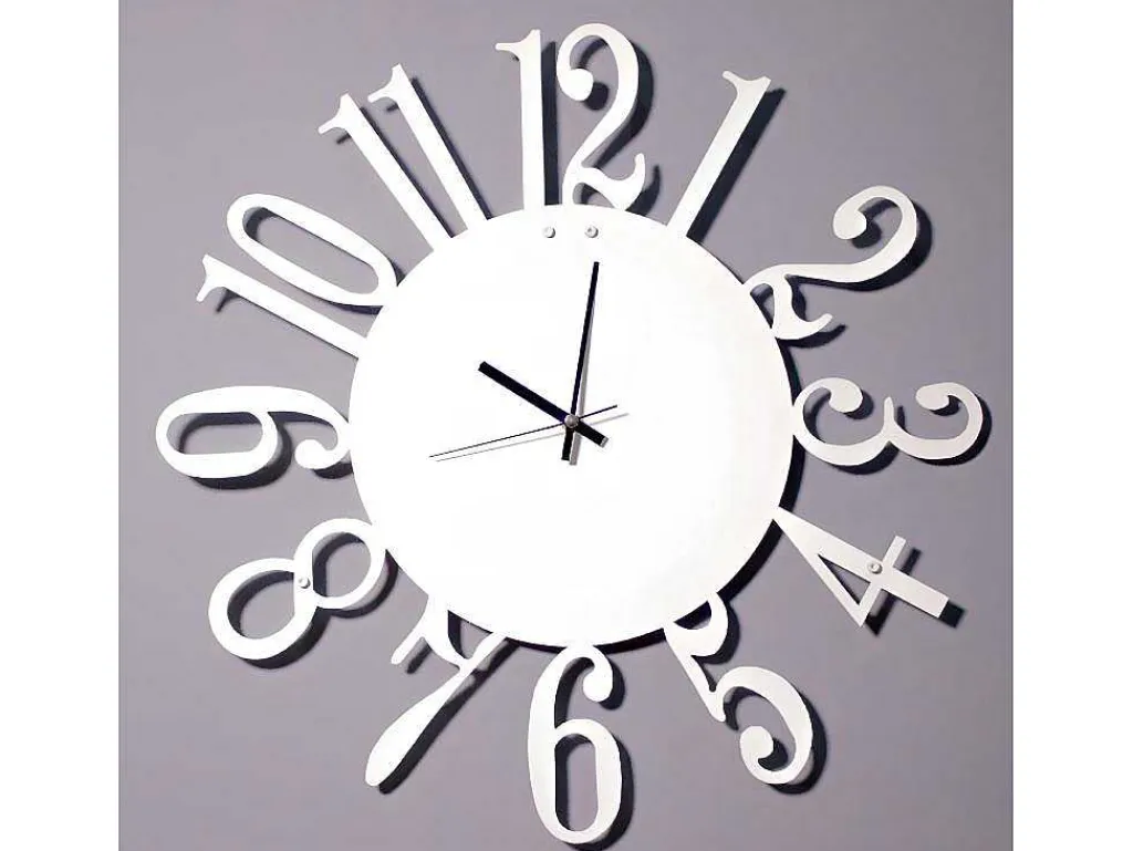 Klok Numbers 1, Wit, Zwart, 50X1,5X50 Cm,-EPIKASA Discount