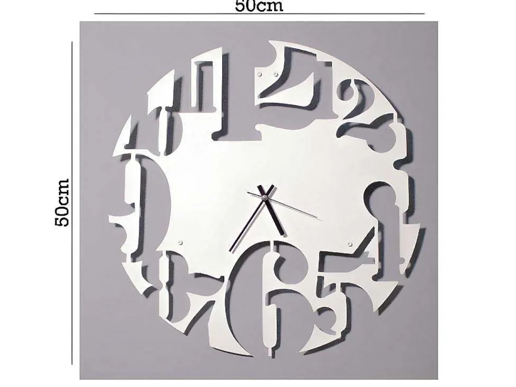 Klok Numbers 2, Wit, Zwart, 50X1,5X50 Cm,-EPIKASA Best