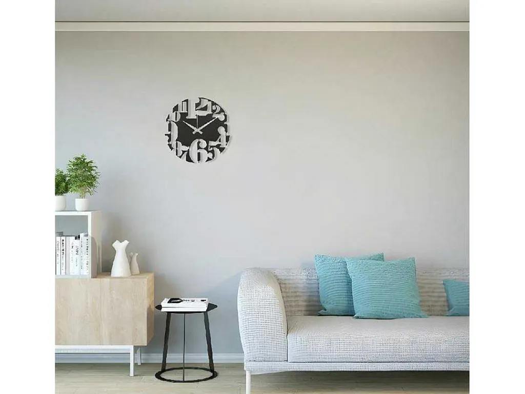 Klok Numbers 3, Zwart, Zilver, 50X1,5X50 Cm,-EPIKASA Hot